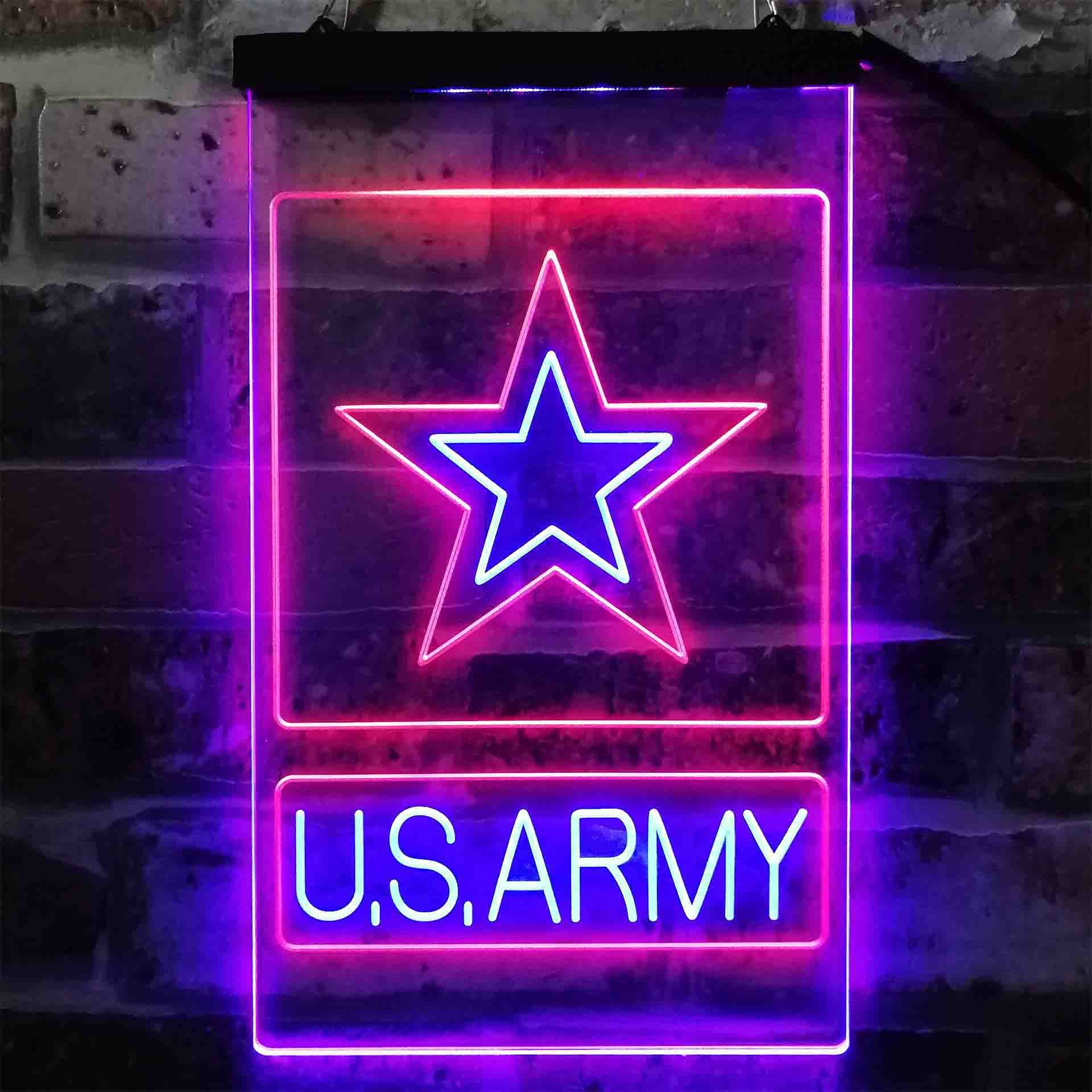 US Army Logo Dual LED Neon Light Sign